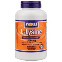 Now Foods L-Lysine 500 mg - 250 Tabs 4 Pack
