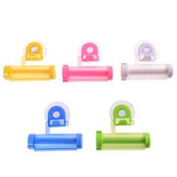 VEIREN 5 Pieces Rolling Toothpaste Squeezer Tube Dispenser Suction Cup Hanging Reusable Health Household Extruser, Muticolor