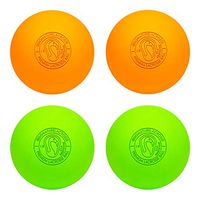 Signature Lacrosse Ball Set - Massage Balls, Myofascial Release Tools, Back Roller, Muscle Knot Remover, Firm Rubber -Scientifically Designed for Durability (Orange/Green, 2 Balls)