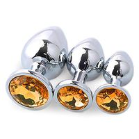 WENWING 3 Pcs Metal Rhinestone Round Shaped Base Amal Plug Shower Enema B'ut.t Pùg Pocket Massager Trainer Sxx Toys for Women Men