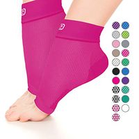 Go2 Plantar Fasciitis Socks|Best Ankle Compression Brace 22-25 mmHg|Arch Support Joint Heel Pain Relief|Foot Sleeves for Women and Men Reduce Swelling|Relieve Achilles Tendonitis(Solid Dark Pink, M)