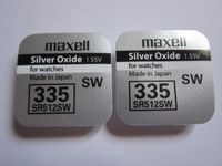 2 x MAXELL SR512SW 335 D335 V335 1.55v Silver Oxide Button Cell Watch Battery - Official Genuine Maxell