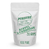 Purisure Acetyl L-Carnitine (ALCAR) Powder 250g (500 Servings), Pure Acetyl L-Carnitine Powder, Cognitive Enhancer, Sharper Memory, Mood Booster, Energy Metabolism, Muscular Endurance
