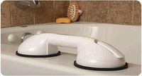Grab Bars - 13" Heavy duty suction grip bathroom grab bar has 4.7" oversize suction cups for added strength and safety. This removable grab bar attaches to any smooth surface without tools