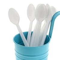 AmerCare Polystyrene Soda Spoons, White, Case of 1000