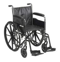 McKesson Drive Wheelchair Standard Fixed Arms Composite Black 18 Inch 300 lbs.
