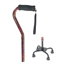 Small Base Quad Cane - Paisley - 300 lb Weight Capacity - Height Adjustable 30" - 39" inches -4 Point Base - Maximum Stability