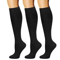 3 Pairs Compression Socks Women Men 20-30mmHg Graduated Knee High Stockings-L/XL