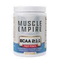 BCAA 2:1:1 Instantized Powder - Amino Acid Muscle Building Block - 500 Grams - Fruit Punch - Muscle Empire