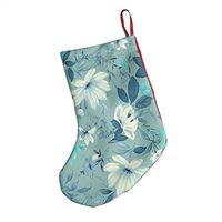 Flower Pattern Blue White Customized Xmas Socks Hanging Decoration Candy Bag Party Holiday Christmas Santa Claus Home Decor Gift