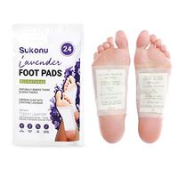 Sukonu Organic Bamboo Vinegar Natural Lavender Foot Pads with Premium Aroma - Soothing Adhesive Feet Patches (24 Units)