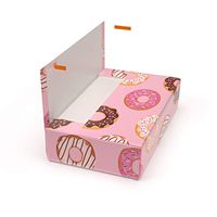 Cloaked Box - Easy Gift Wrapping Kit Includes Peel & Stick Wrapping Paper, Box, Tissues, Ribbon, and Card - Donuts Go Nuts, Medium (14 x 10 x 3 inches)