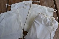 8"x10" Double Drawstring Cotton Muslin Bags (Natural Color)-50 Count Pack