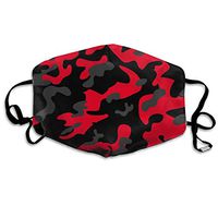 Mouth Mask Red Camouflage Fashion Earloop Face Mask For Kids Teens Men Women Winter Summer