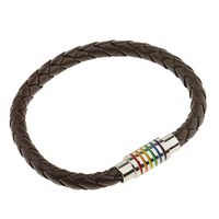 Handmade PU Leather Braided Gay Pride Bracelet Weave LGBT Rainbow Bangle Trendy Bracelets Fashion Charms Accesories Jewerly Best Accessory Accessories