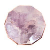 Harlow & Grey Amethyst Light Purple Watercolor with Rose Gold Large Paper Plates - Keep it easy to clean and sanitary with Disposable Plates - (8 Count)