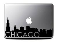 Chicago Skyline (13 inch) Black Macbook Decal #3 - Laptop Decal