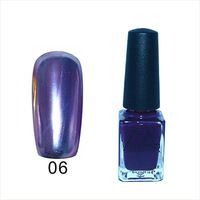 Nail Art Polish,Putars Fashion Mirror Effect Metal Multi-Color Paint Topcoat Metal Nail Art Polish 10ml (Purple)