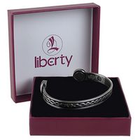 Liberty Pewter Finish Link Pattern Copper Super Strong 6 Magnet Copper Health Bracelet