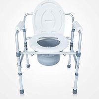 Lncpda Folding Bedside Commode Medical Toilet Chair Bariatric Toilet Seat Lightweight, Sturdy, Simple,Porta Potty for Adults - Portable Toilet for Camping,A