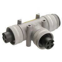 Molex TC40140-200 Power Trunk Tee, Trunk-to-Drop, 4 Pole, PVC Cable Jacket, 25.0A Max Current Rating, 600V AC/DC Max Voltage, 1.0m Cable Length, Single Keyway