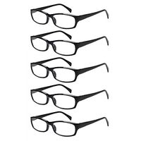 NORPERWIS 5 Pairs Spring-Hinges Ladies' Readers Color Frame Quality Reading Glasses for Women (5 Pack Black, 5.00)