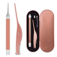 Baby Kids Earpick with LED Light Luminous Visible Ear Pick Ear Wax Cleaner, 2PCS Stainless Steel Visible Ear Scoop Pick, Tweezers, Ear Cleaning Tool Set