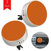 Pure Orange two silver air freshener aromatherapy essential oil diffusers for car vent clip portable with four refill pads 1.33x1.83in
