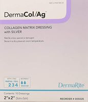 Dermarite Industries Dermacol Ag Silver Collagen Dressing, 2x2, 10 Count