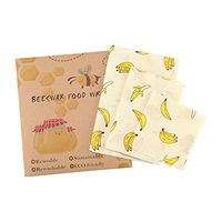 Eco Friendly Reusable Beeswax Wrap Stores Food Naturally with Zero Waste,Plastic Free Alternative for Food Storage - 1 Small, 1 Medium, 1 Large (3 Pack) (Colorful)