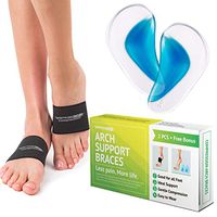 Compression Arch Support Braces for Men Women - Elastic Reusable Plantar Fasciitis Ankle Arch Sleeves Socks for Flat Foot Heel Spurs High/Low/Fallen Arches Heel Pain Relief - Black