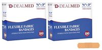 Dealmed Sterile Flexible Fabric Adhesive Bandages with Non-Stick Pad, 3/4" x 3", 100 Count (2 Pack)