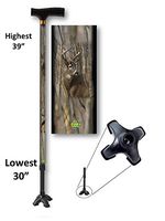 Walking Cane Adjustable T Handle with Footed Cane Tip Big Buck Deer Wildlife Design