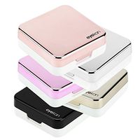 Contact Lens Case, Mini Portable Travel Contact Lens Box Set Myopia Eye Care Kit with Mirror, Solution Bottle, Lens Case, Tweezers, Lens Stick(Silver)