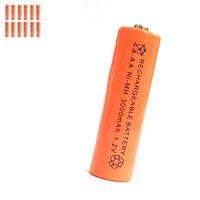 FidgetKute 12 pcs AA 2A 3000mAh 1.2V Ni-MH Rechargeable Battery Solar Light MP3 Toy Orange