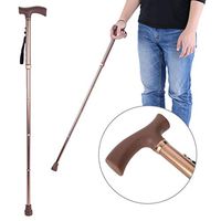 Folding Cane Telescopic Pull Rod Crutches Non-Slip Handles and Foot Pads Length Adjustable Rugged and Lightweight Suitable for Men and Women Seniors