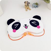 Korean version Creative lovely Cartoon soft With earplugs Eye patch Sleeping Light shielding travel Eye Mask Ice compress Fomentation Eye Mask panda