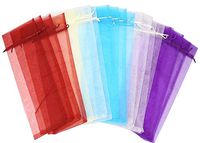 Wuligirl 20pcs Blend Colour Organza Wine Bottle Bags Reusable With Drawstring Pouches,5.5 by 14.5 Inch Simple Bottle Wrap Baby Shower Wedding Favors Gifts Bags for Women(20pcs Blend Colour)