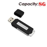 LEORX 2-in-1 8GB USB Flash Drive Digital HD USB Audio Voice Recorder (Matte Black)