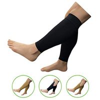 HealthyNees Shin 20-30 mmHg Compression Extra Wide Big Calf Leg Plus Size Sleeve (Black, 4X-Large)