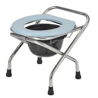 Portable Elderly Bedside Commode, PVC Plastic Mat + Stainless Steel Frame Toilet Seat for Camping Outdoor - Comfortable Folding Potty for Adults and Kids by