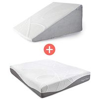 Perfect Cloud 12-Inch Tall Wedge Memory Foam Pillow and Ultraplush 12-Inch Memory Foam Mattress Bundle (Queen)