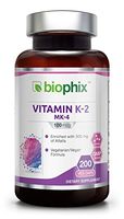 K-2 Vitamin 100 mcg 200 Caps - Strong Bones | Immune Health | Support for D3