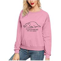 Womens Tops,Fashion Women Cat Printing Round Neck Long Sleeve Casual Blouse Sweatshirt Top Pink