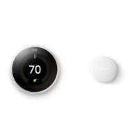 Google Nest Learning Thermostat, 3rd Gen, White, and Google Nest Temperature Sensor Bundle