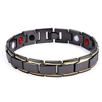 Lermity Elegant Titanium Steel Energy Healing Magnetic Bracelet Pain Relief Therapy Stainless Steel Bangle for Arthritis Carpal Tunnel Energy Balance Men and Women