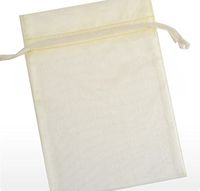 EDENKISS 50 Pcs Sheer Organza Drawstring Pouches Gift Bags Ivory Color 6x9 Inches