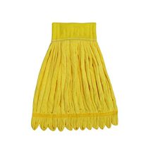 SOHAPY Mop Head Replacement Microfiber Wet Mop Head mop for Floor Cleaning with Nylon Scrubbing Pad Loop-end Super-Absorbent Thick Commercial Universal String mop (Yellow)