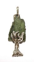 Moldavite Sterling Silver Pendant Large Tree Design 14