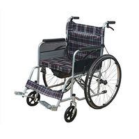 Self-Propelled Wheelchairs Lightweight Thickened Reinforced Folding Travel Wheelchair - Four Brake System - Foldable Thickened Non-Slip Pedal